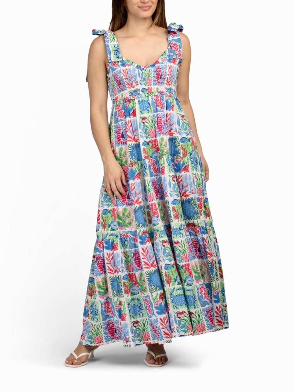 PRINTFRESH Maxi Dress Sleeveless Sea Print